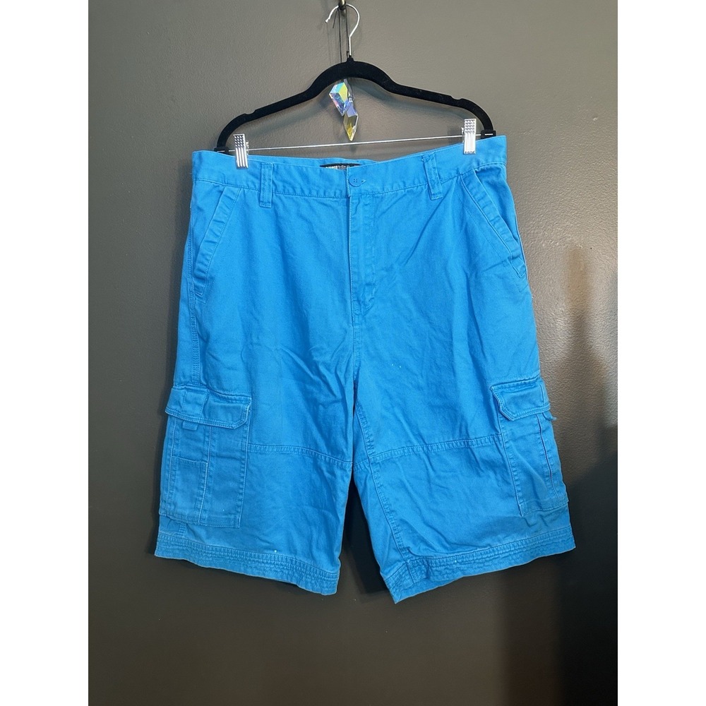 SouthPole Bright Blue Cargo Shorts Streetwear 38 FLAWED